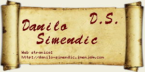 Danilo Simendić vizit kartica
